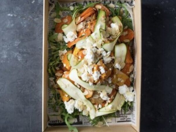 Chunky Pumpkin, Honey Roasted Carrot, Rocket, Zucchini, Fetta, Flaked Almonds