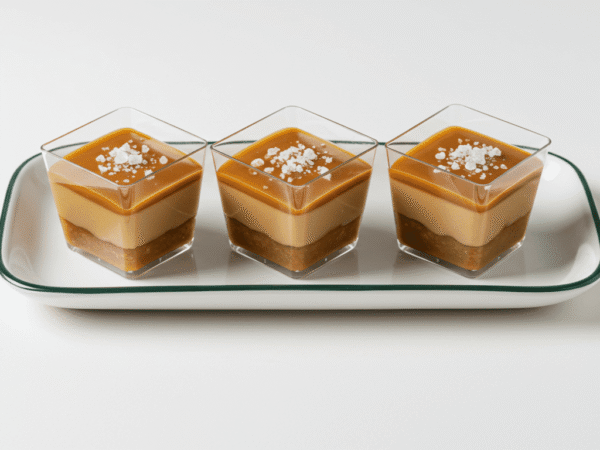 Hazlenut And Salted Caramel Ganache Pots
