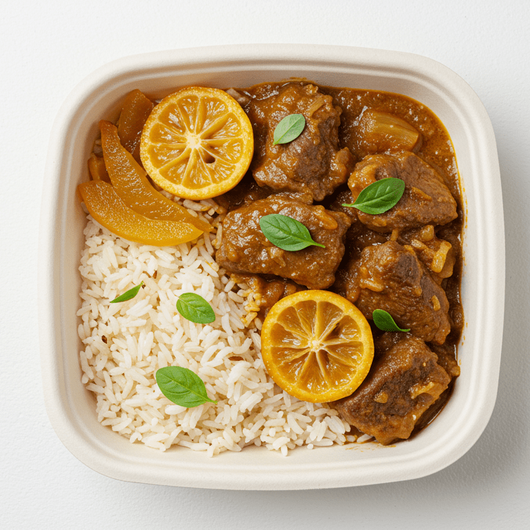 Moroccan Lamb Tagine W Preserved Lemon, Jasmine Rice