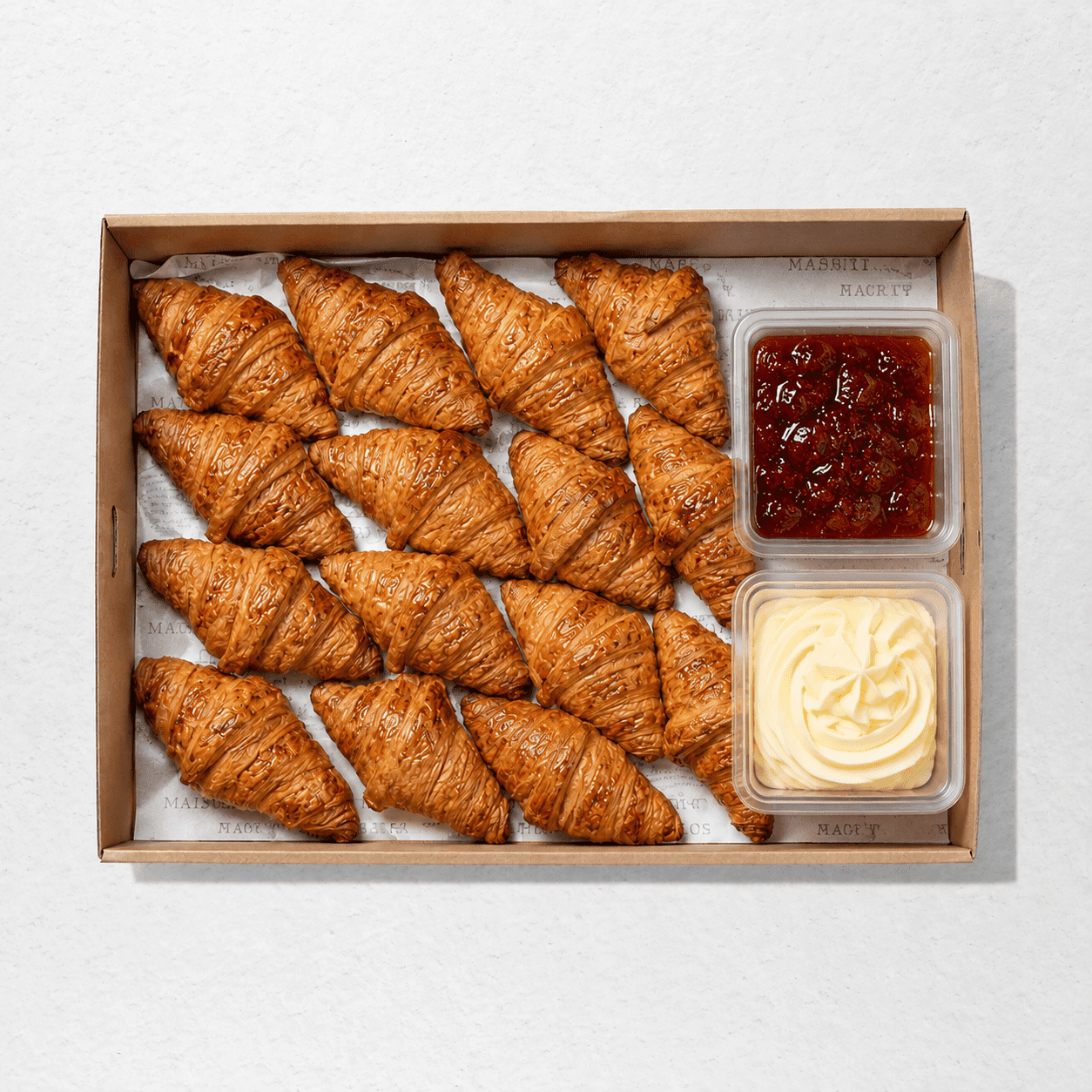 Croissant Plain, Jam And Butter